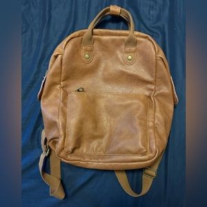 Brown NON-leather backpack